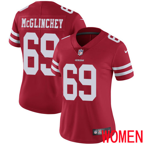 San Francisco 49ers Limited Red Women Mike McGlinchey Home NFL Jersey 69 Vapor Untouchable